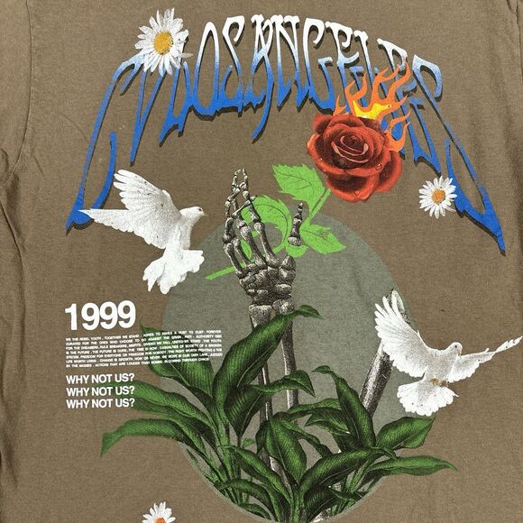 Civil Regime T Shirt “Rose From The Dark” Flower/Skull/Bird Men Size Medium - Picture 2 of 6